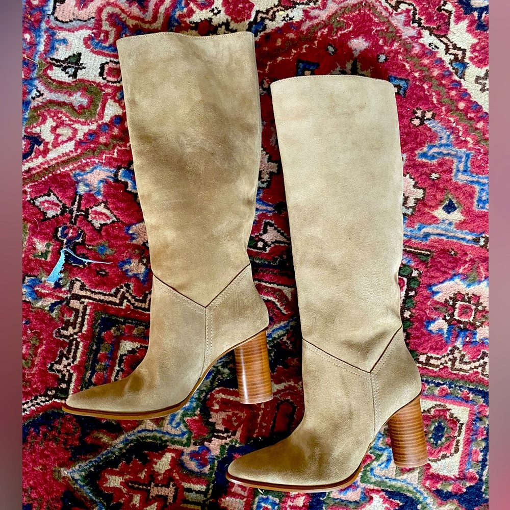 Tan Suede Tall Zara Boots